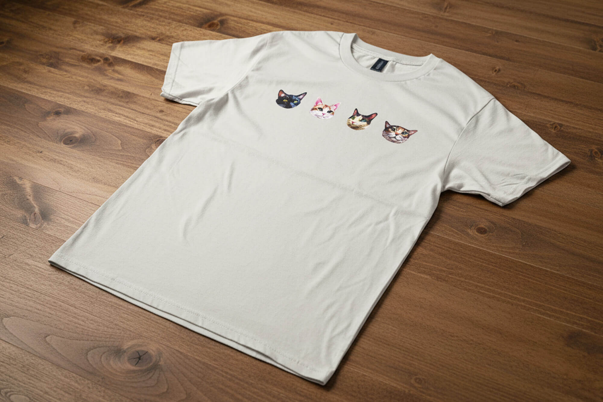 Cat Quartet T-Shirt with Full-Color Vinyl Print